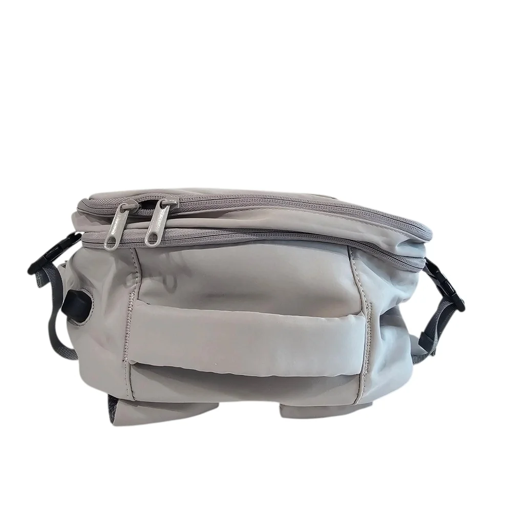 Gray Structured Backpack with Modern Design